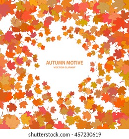 Colorful autumn leaves frame. Vector illustration.