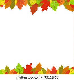 Colorful autumn leaves frame. Vector pattern for your design