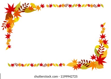 Colorful autumn leaves icon frame