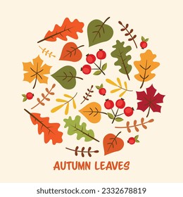 Colorful Autumn Leaves Object in vector for design patterns, cards, invitation, web design, autumn, fall vector.