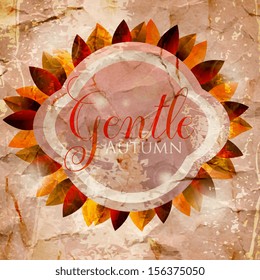 Colorful autumn leaves on a old paper Back to school background Vector