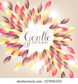 Colorful autumn leaves on a old paper Back to school background Vector