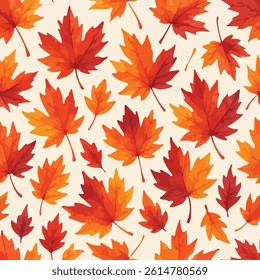 Colorful autumn leaves pattern on a white background