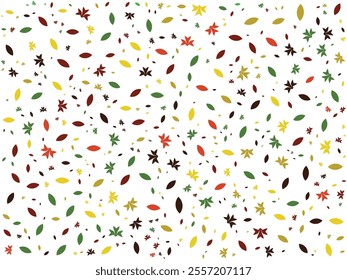 Colorful Autumn Leaves Pattern. Seamless Fall Leaf Background with Red, Yellow, Green, and Brown Leaves for Seasonal Decor, Digital Art, Scrapbooking, Sublimation, and DIY Craft Projects