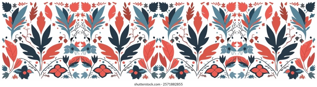 Colorful Autumn Leaves Pattern Vector Illustration Isolated on White Background for wallpaper, wrapping paper, pattern filling, textile, autumn greeting card