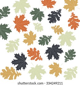 Colorful Autumn Leaves pattern. Vector