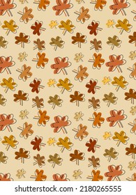 Colorful Autumn leaves patterns on light yellow background for web banner, business presentation, branding package, fabric print, wallpaper, social media post, doodle, notes, book covers, wall decor