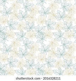 Colorful autumn leaves seamless pattern for decorative,fabric,textile,print or wallpaper,vector illustration
