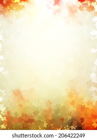 Colorful autumn leaves template pattern. 