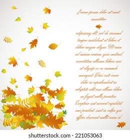 Colorful autumn leaves. Vector background. 