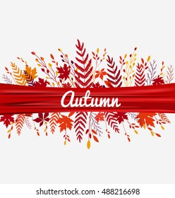 Colorful autumn leaves, vector background