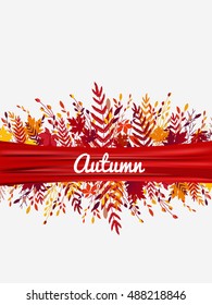 Colorful autumn leaves, vector background