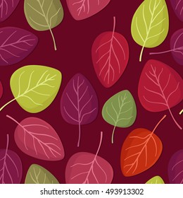 Colorful autumn leaves - vector background