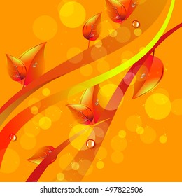 Colorful autumn leaves. Vector. Maple leaf. Grunge autumn leaves.