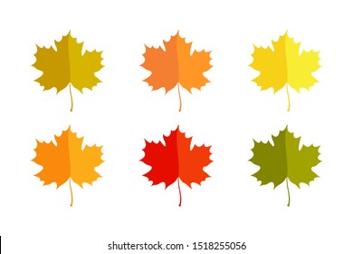 Colorful Autumn Maple Leaves Art Vector Illustration
