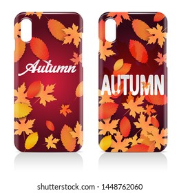 Colorful autumn phone cases isolated on white background