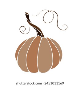Colorful autumn pumpkin. Vector graphics.