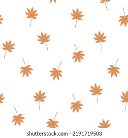 Colorful autumn seamless pattern with fall leaves.