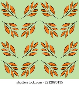 Colorful autumn seamless pattern with leaves. Simple cartoon flat style. Vector illustration.