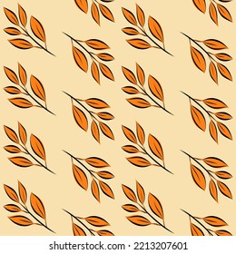 Colorful autumn seamless pattern with leaves. Simple cartoon flat style. Vector illustration.