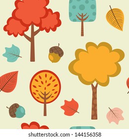 Colorful autumn seamless pattern. Vector format