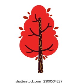 Farbiger Herbstbaum. Flache Vektorgrafik.