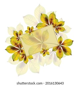 Colorful autumn vector background, cutout paper frame with border ornament of autumn leaves, vector happy greeting card or invitation design, eps10