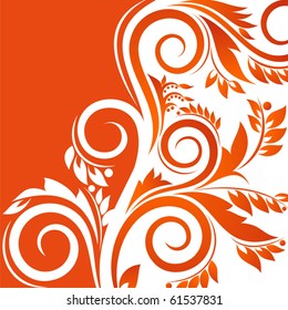 Colorful Autumnal Background with floral ornament