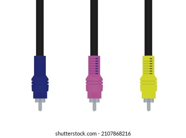 Colorful  Av Cables. Vector Illustration