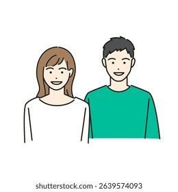 Colorful Avatar Illustration of a Young Couple