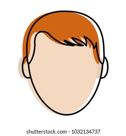 colorful avatar man head with default face and hairstyle