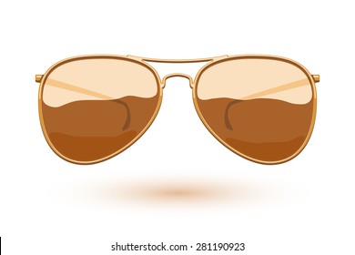 Colorful aviator sunglasses icon fashion vector illustration. Eye care symbol.