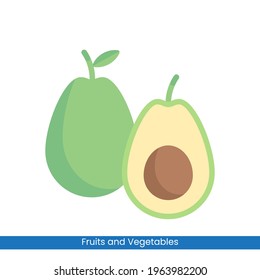 Farbige Avocado Frucht Symbol Vektordesign. Obst und Gemüse Symbol für Ihre Website Design, Logo, App, UI. Eps10 Vektorgrafik.