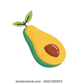 Colorful avocado on white background. Avocado icon or logo vector.