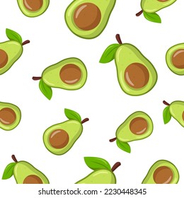 Colorful Avocado Seamless Pattern Background. EPS 10 Vector