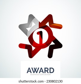 Colorful award business logo, abstract color shape design