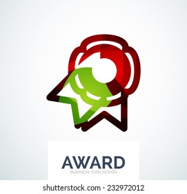 Colorful award business logo, abstract color shape design