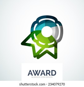 Colorful award business logo, abstract color shape design