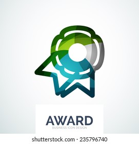 Colorful award business logo, abstract color shape design