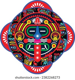 colorful aztec decorative vector illustration. traditional ethnic ornament