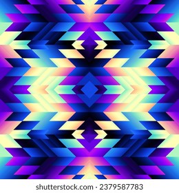 Colorful Aztec Fabric, Wallpaper and Home Decor. Abstract seamless tileable pattern. Triangles aztec background. Vector image.