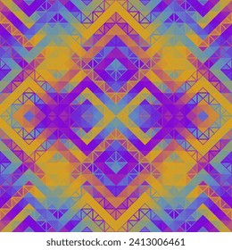 Colorful Aztec Fabric, Wallpaper and Home Decor. Abstract seamless tileable pattern. Triangles aztec background. Vector image.
