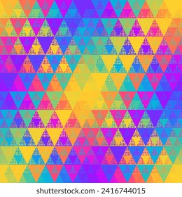 Colorful Aztec Fabric, Wallpaper and Home Decor. Abstract seamless tileable pattern. Triangles aztec background. Vector image.