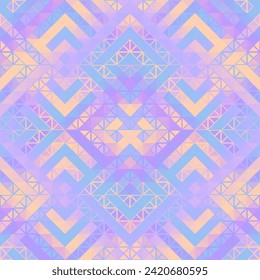 Colorful Aztec Fabric, Wallpaper and Home Decor. Abstract seamless tileable pattern. Triangles aztec background. Vector image.