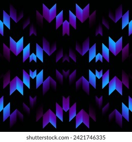 Colorful Aztec Fabric, Wallpaper and Home Decor. Abstract seamless tileable pattern. Triangles aztec background. Vector image.