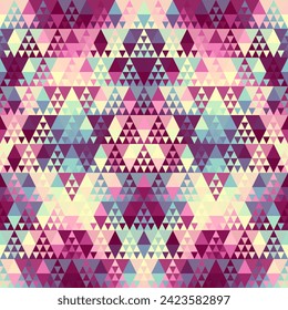 Colorful Aztec Fabric, Wallpaper and Home Decor. Abstract seamless tileable pattern. Triangles aztec background. Vector image.