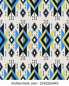 Colorful aztec navajo geometric pattern. Vector modern colorful ethnic southwest seamless pattern background. Use for fabric, textile, home interior decoration elements, upholstery, wrapping.