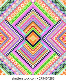 Colorful Aztec pattern ~ seamless vector background