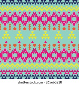 Colorful aztec seamless background