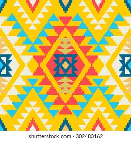 Colorful Aztec seamless pattern